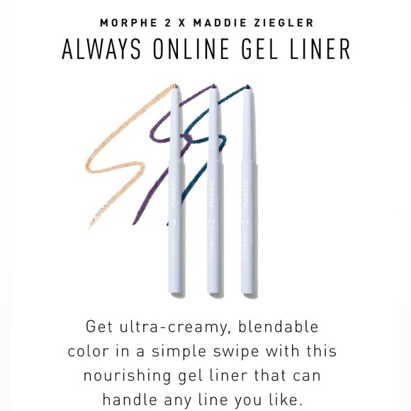 💜 Morphe 2 x Maddie Always Online Gel Eyeliner in Downpour NWT - Picture 4 of 9